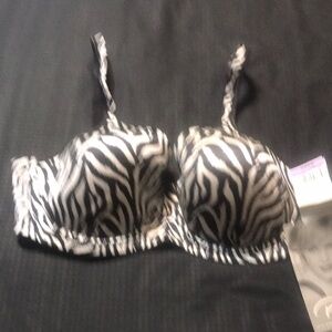 Black and White Zebra Print Bra with Molded Cups